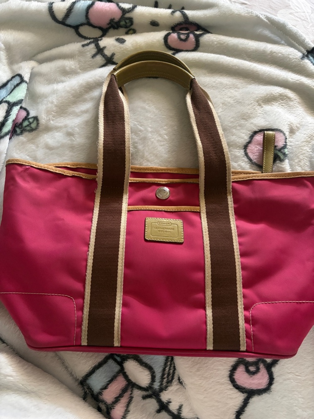 Coach Pink Hampton Nylon Tote